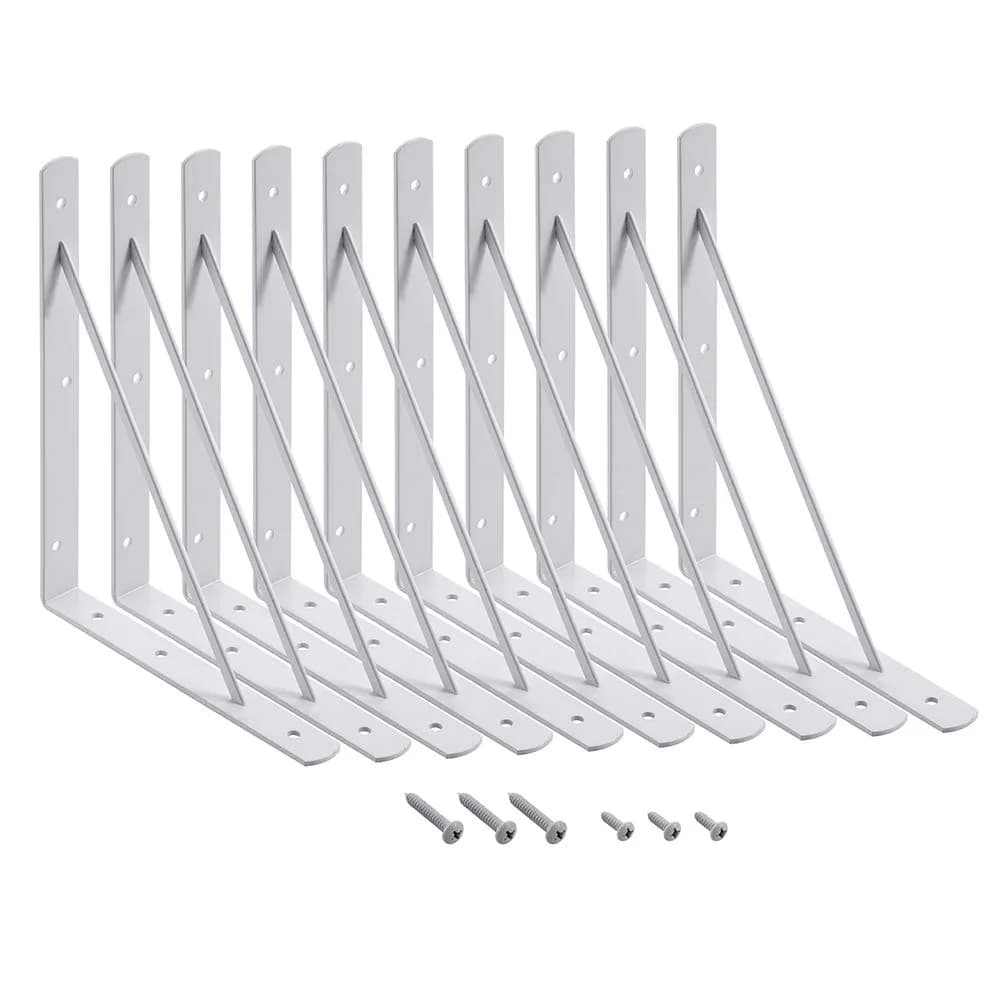 HOME MASTER HARDWARE Wall Shelf Brackets 10x8 Inch | Supports up to 200 lbs, Rust-Resistant Steel, Easy DIY Installation