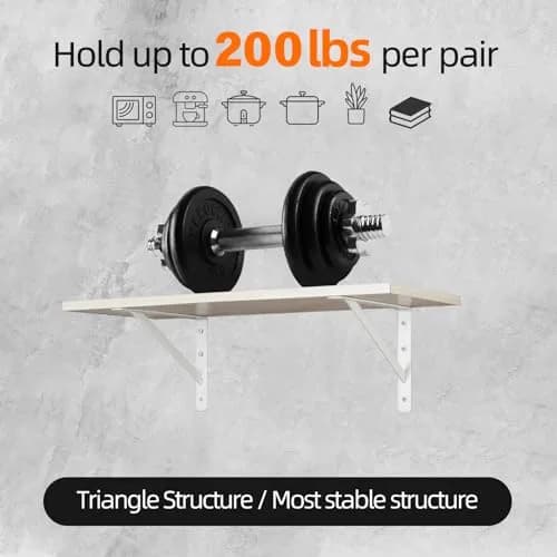 HOME MASTER HARDWARE Wall Shelf Brackets 10x8 Inch | Supports up to 200 lbs, Rust-Resistant Steel, Easy DIY Installation thumbnail 5