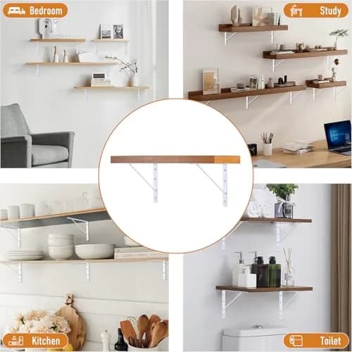 HOME MASTER HARDWARE Wall Shelf Brackets 10x8 Inch | Supports up to 200 lbs, Rust-Resistant Steel, Easy DIY Installation thumbnail 8