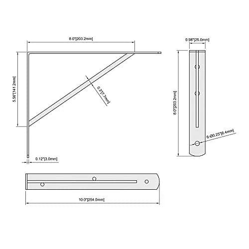 HOME MASTER HARDWARE Wall Shelf Brackets 10x8 Inch | Supports up to 200 lbs, Rust-Resistant Steel, Easy DIY Installation thumbnail 3