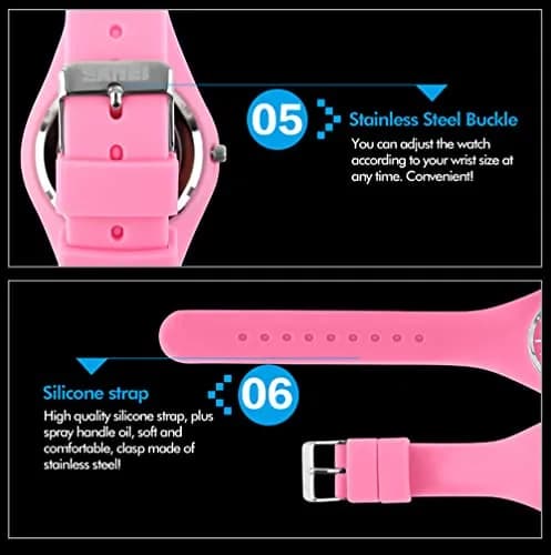 Gosasa Pink Women's Silicone Strap Watch 40mm | 30M Waterproof, Minimalist Design thumbnail 6