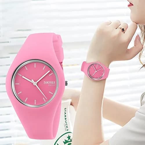 Gosasa Pink Women's Silicone Strap Watch 40mm | 30M Waterproof, Minimalist Design thumbnail 3