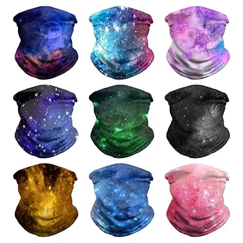 VCZUIUC Galaxy Print Headwear Bandana 9-Pack 24cm x 48cm (9.7"x19.5") | Multi-functional Head Wrap for Sports & Outdoors thumbnail 1