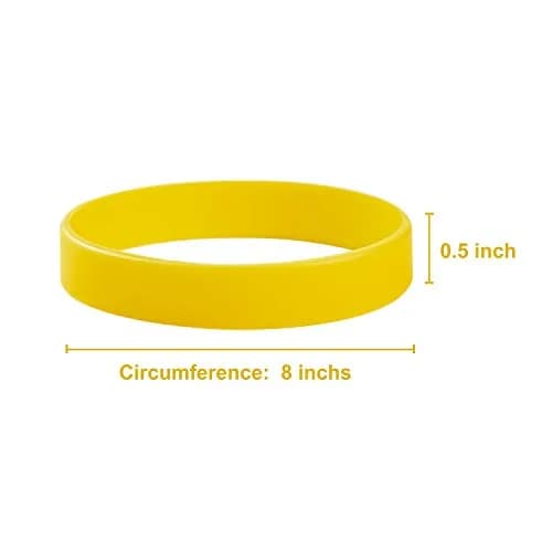 BRANDWINLITE Yellow Silicone Bracelets 8 inch (202mm) | 6-Pack Value for Events & Daily Use thumbnail 4