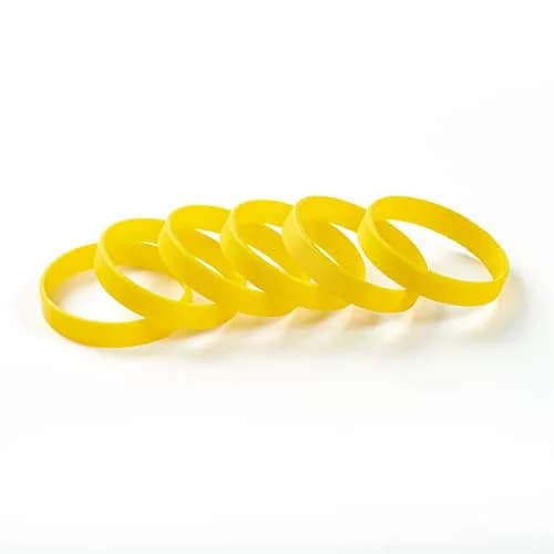 BRANDWINLITE Yellow Silicone Bracelets 8 inch (202mm) | 6-Pack Value for Events & Daily Use thumbnail 2