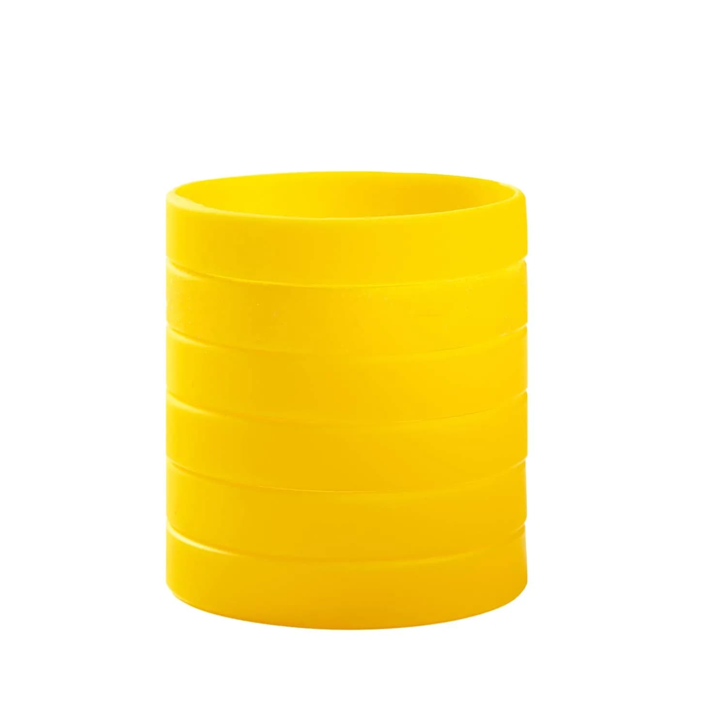 BRANDWINLITE Yellow Silicone Bracelets 8 inch (202mm) | 6-Pack Value for Events & Daily Use - main product image