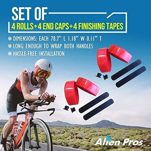 ALIEN PROS Red EVA Bike Handlebar Tape Set of 4 - 200cm (78.7") x 3cm (1.18") x 3mm (0.11") | Grips & Comfort for All Weather thumbnail 2