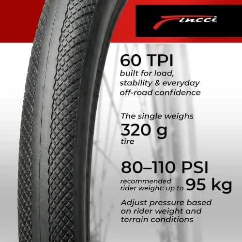 Fincci 700x28c Road Bike Tires | Foldable Tyres with 1mm Anti Puncture for Cycling thumbnail 5