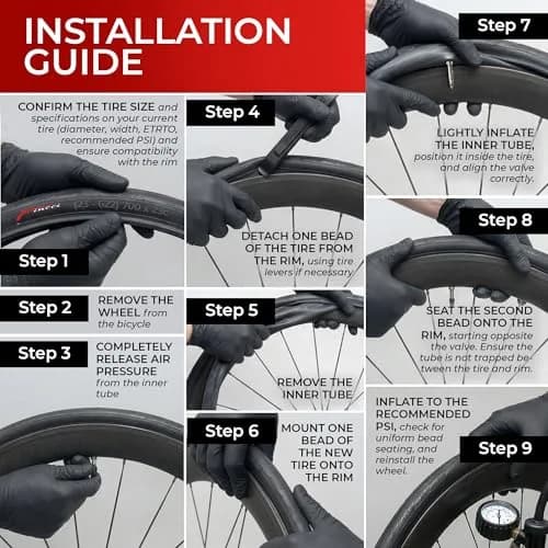 Fincci 700x28c Road Bike Tires | Foldable Tyres with 1mm Anti Puncture for Cycling thumbnail 9