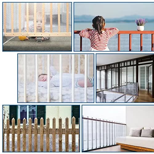 Gudui White Balcony Safety Net 2.0m x 0.8m (6.6ft x 2.6ft) | Protects Kids & Pets from Falls thumbnail 8