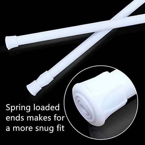 qinnsou Spring Tension Curtain Rod 4 Pack 60-110cm (23.6-43.3 Inches) | Rust-Proof Metal for Bathrooms & Closets thumbnail 7