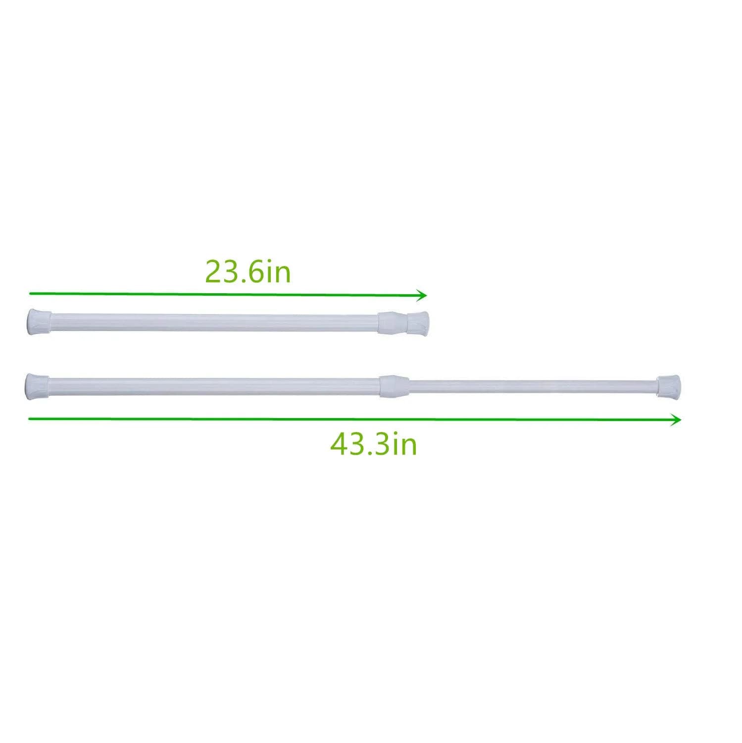 qinnsou Spring Tension Curtain Rod 4 Pack 60-110cm (23.6-43.3 Inches) | Rust-Proof Metal for Bathrooms & Closets - view 2