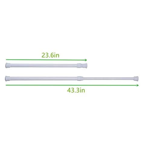 qinnsou Spring Tension Curtain Rod 4 Pack 60-110cm (23.6-43.3 Inches) | Rust-Proof Metal for Bathrooms & Closets thumbnail 2