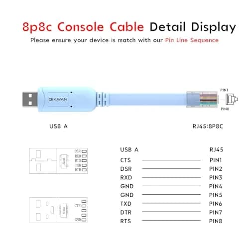 OIKWAN USB Cisco Console Cable 3.66m (12ft) | FTDI Chipset for Network Devices thumbnail 5