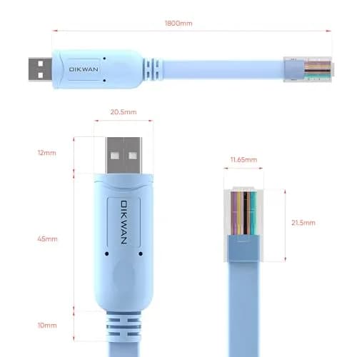 OIKWAN USB Cisco Console Cable 3.66m (12ft) | FTDI Chipset for Network Devices thumbnail 8