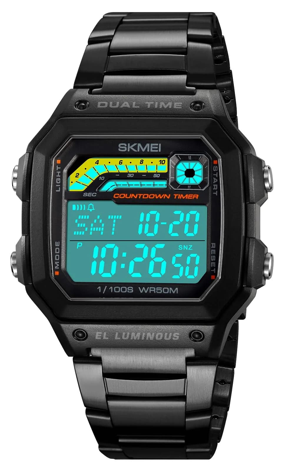 Gosasa Digital Sports Watch Medium | Multifunction Waterproof Unisex (33mm, Black)