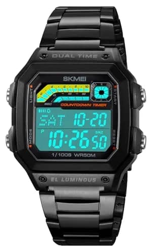 Gosasa Digital Sports Watch Medium | Multifunction Waterproof Unisex (33mm, Black) thumbnail 1