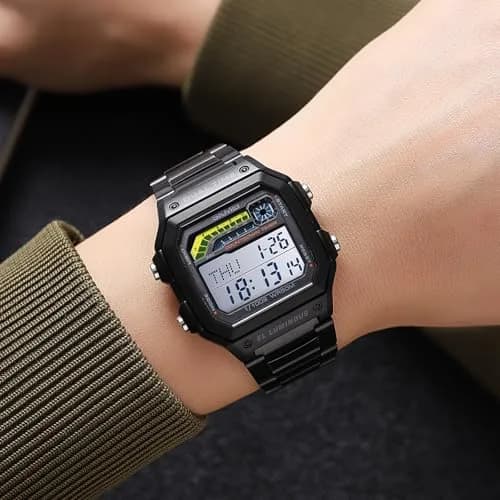 Gosasa Digital Sports Watch Medium | Multifunction Waterproof Unisex (33mm, Black) thumbnail 4