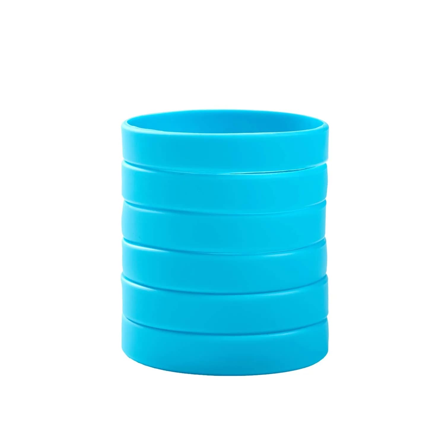 BRANDWINLITE Silicone Bracelets Sky Blue 8 inch (202mm) | Pack of 6 — 6pcs/Sky Blue