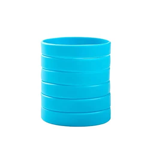 BRANDWINLITE Silicone Bracelets Sky Blue 8 inch (202mm) | Pack of 6 thumbnail 1