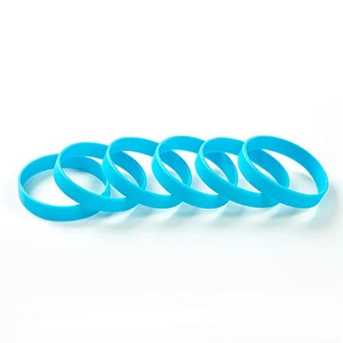 BRANDWINLITE Silicone Bracelets Sky Blue 8 inch (202mm) | Pack of 6 thumbnail 2