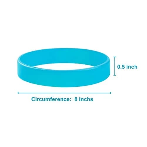 BRANDWINLITE Silicone Bracelets Sky Blue 8 inch (202mm) | Pack of 6 thumbnail 3