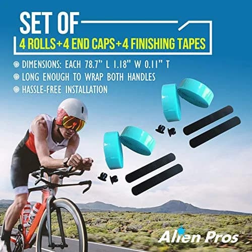 ALIEN PROS EVA Bike Handlebar Tape Set of 4 Bianchi Green | 200cm x 3cm x 3mm Bicycle Grip Tape thumbnail 4