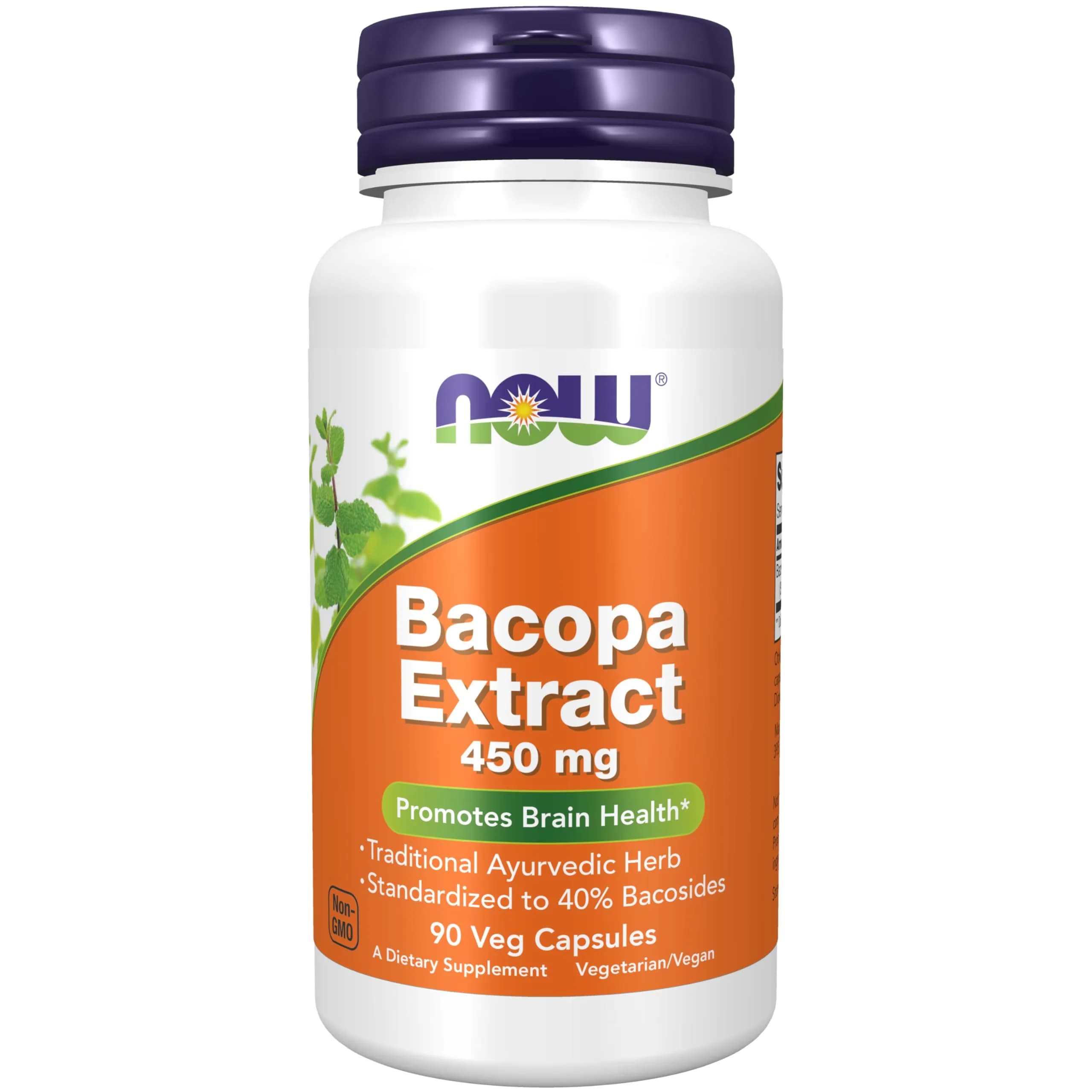 NOW Foods Bacopa Extract 450 mg | Supports Brain & Nervous System Health* | 90 Veg Capsules