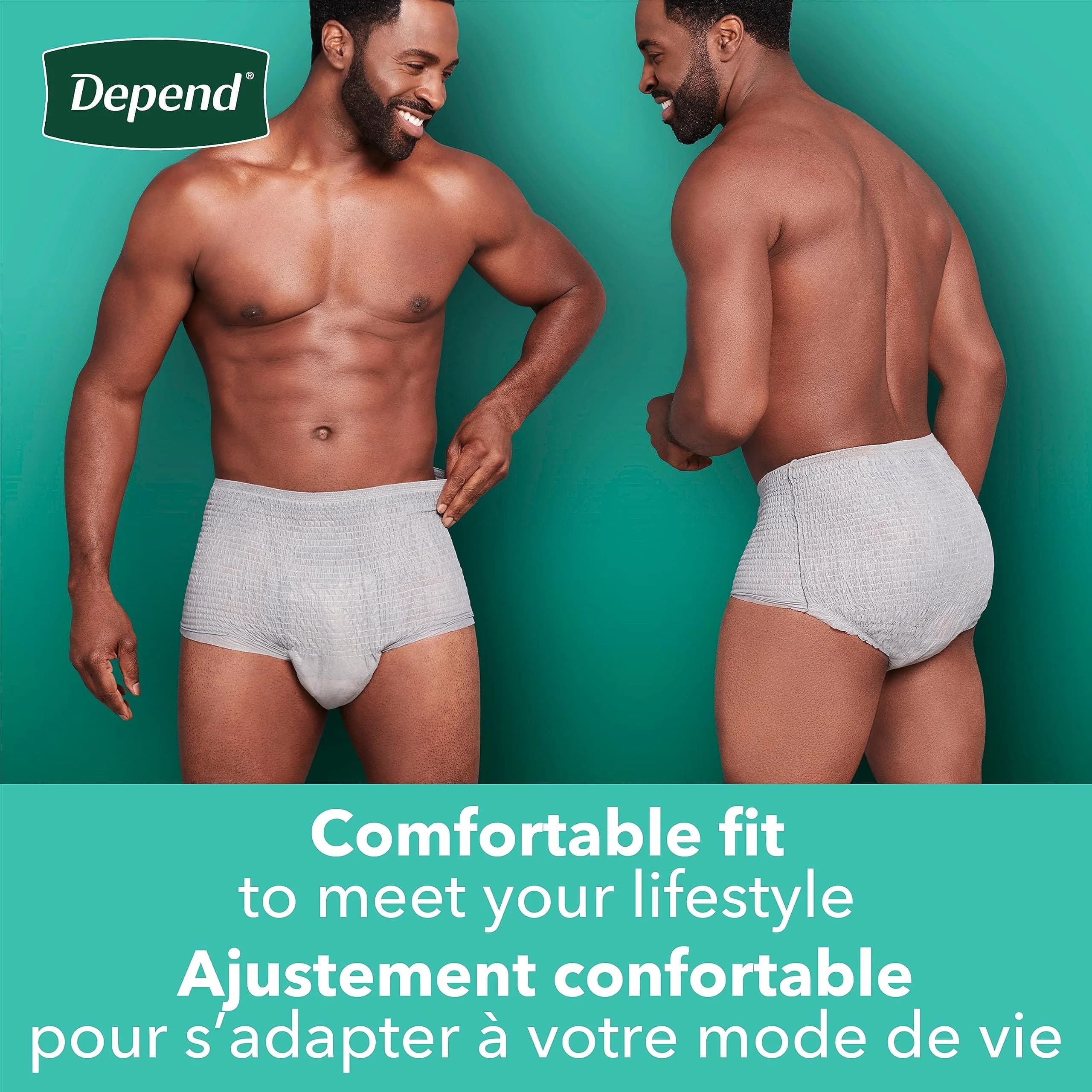 Depend Fit-Flex Incontinence Underwear for Men, Maximum Absorbency, S/M, 38 Count | USA Imported Discreet Protection - view 6