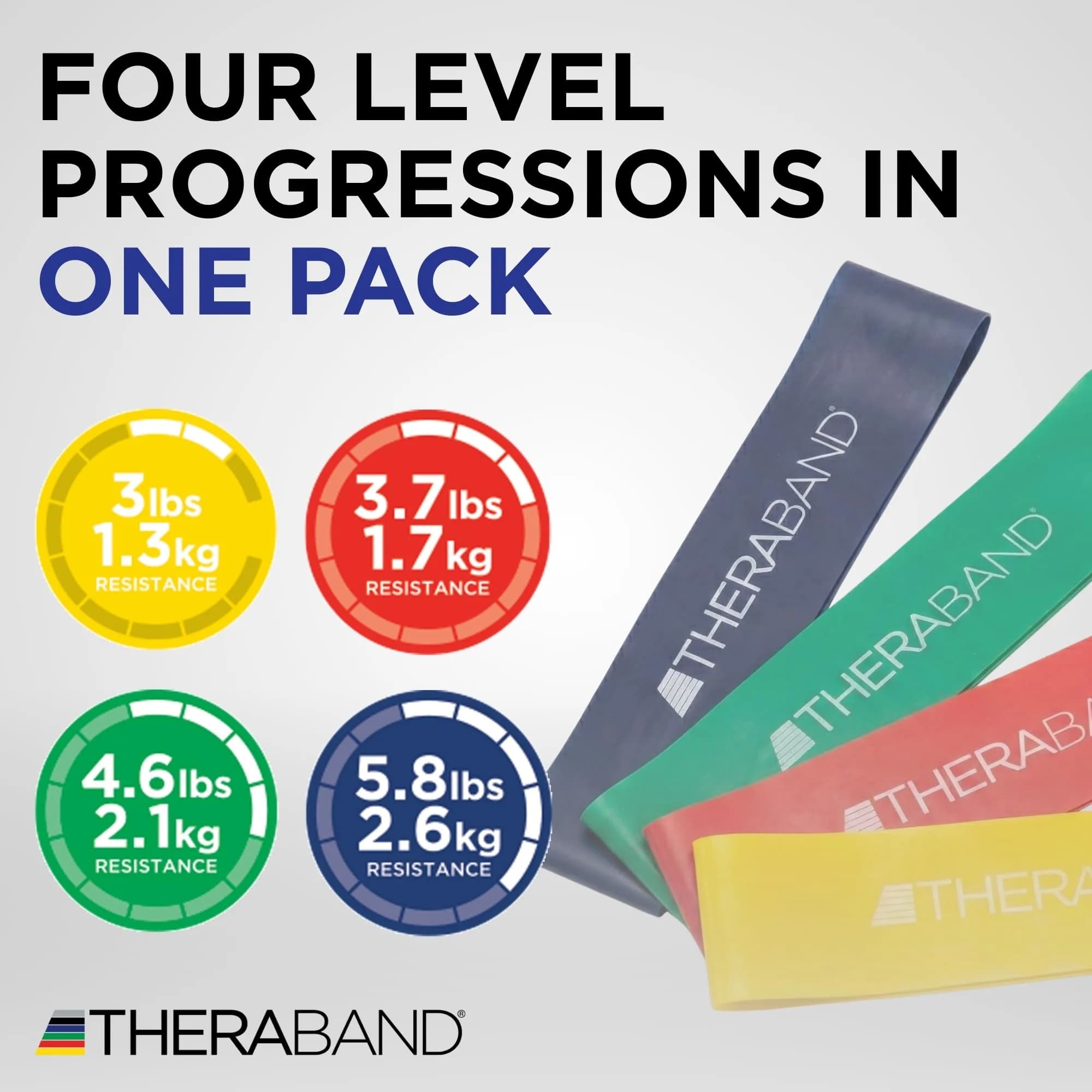 THERABAND Resistance Band Loop Set, Exercise, Workout, Physical Therapy | 4 Levels of Resistance - view 4