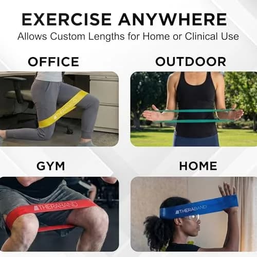 THERABAND Resistance Band Loop Set, Exercise, Workout, Physical Therapy | 4 Levels of Resistance thumbnail 8