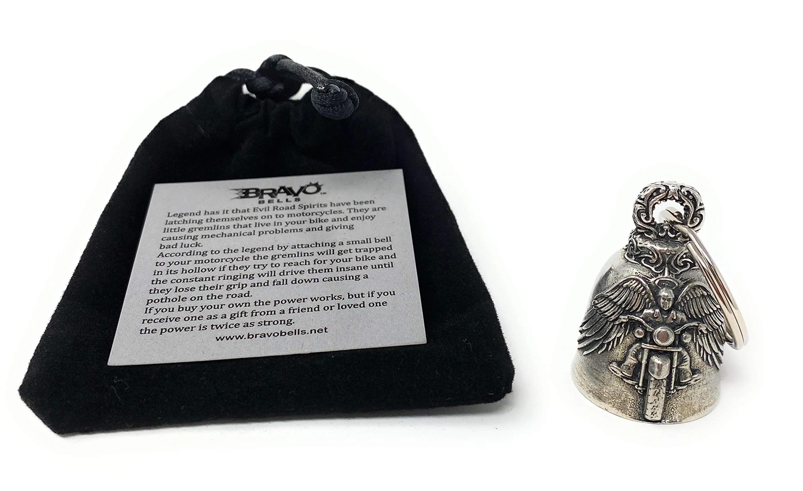 Bravo Bells Motorcycle Angel Biker Bell with Split Ring & Bag | 1.0 oz (28.35 g) - view 4