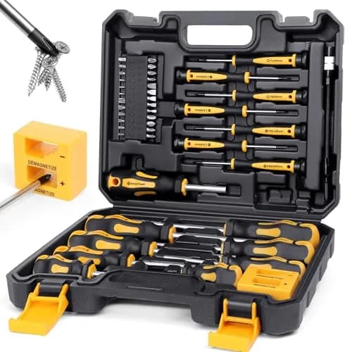 Amartisan Magnetic Screwdriver Set with Case, 43-Piece Set | Precision, Phillips, Slotted, Hex, Pozidriv, Torx, Magnetizer thumbnail 1