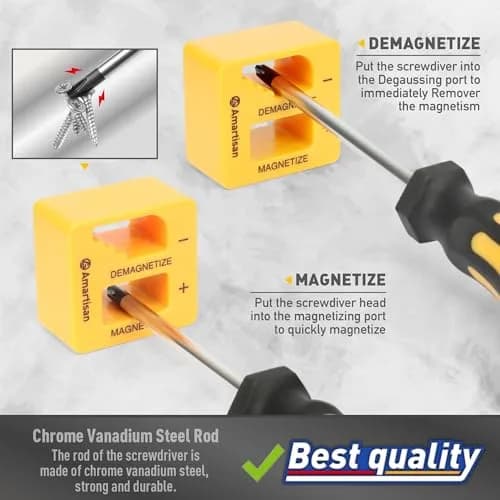 Amartisan Magnetic Screwdriver Set with Case, 43-Piece Set | Precision, Phillips, Slotted, Hex, Pozidriv, Torx, Magnetizer thumbnail 5