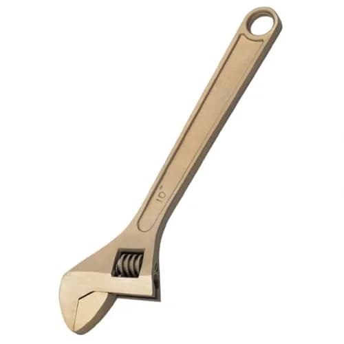 CS Unitec 10in Aluminum Bronze Non-Sparking Adjustable Wrench | TUV Certified & Beryllium Free thumbnail 1