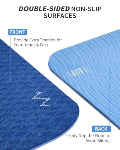 CAMBIVO Extra Wide Yoga Mat 183cm x 120cm (6'x 4') 6mm | Non-Slip TPE Workout Mat for Home Gym thumbnail 4