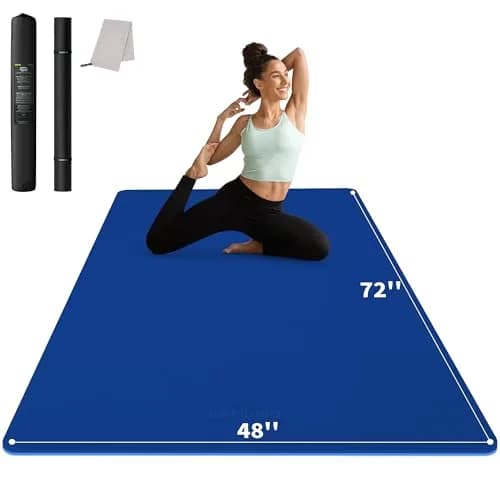 CAMBIVO Extra Wide Yoga Mat 183cm x 120cm (6'x 4') 6mm | Non-Slip TPE Workout Mat for Home Gym thumbnail 1