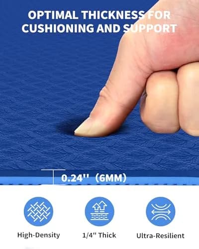 CAMBIVO Extra Wide Yoga Mat 183cm x 120cm (6'x 4') 6mm | Non-Slip TPE Workout Mat for Home Gym thumbnail 3