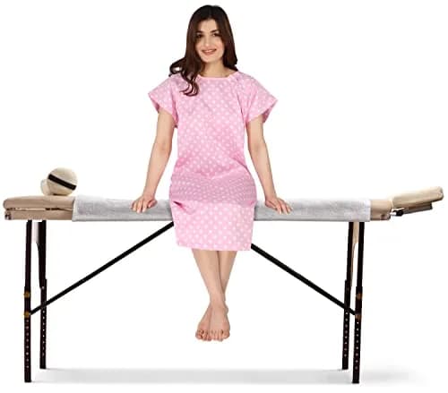 Utopia Care Women's Hospital Gown Polkadots Pink Small-Medium | Easy Access Snap Front & Back thumbnail 5
