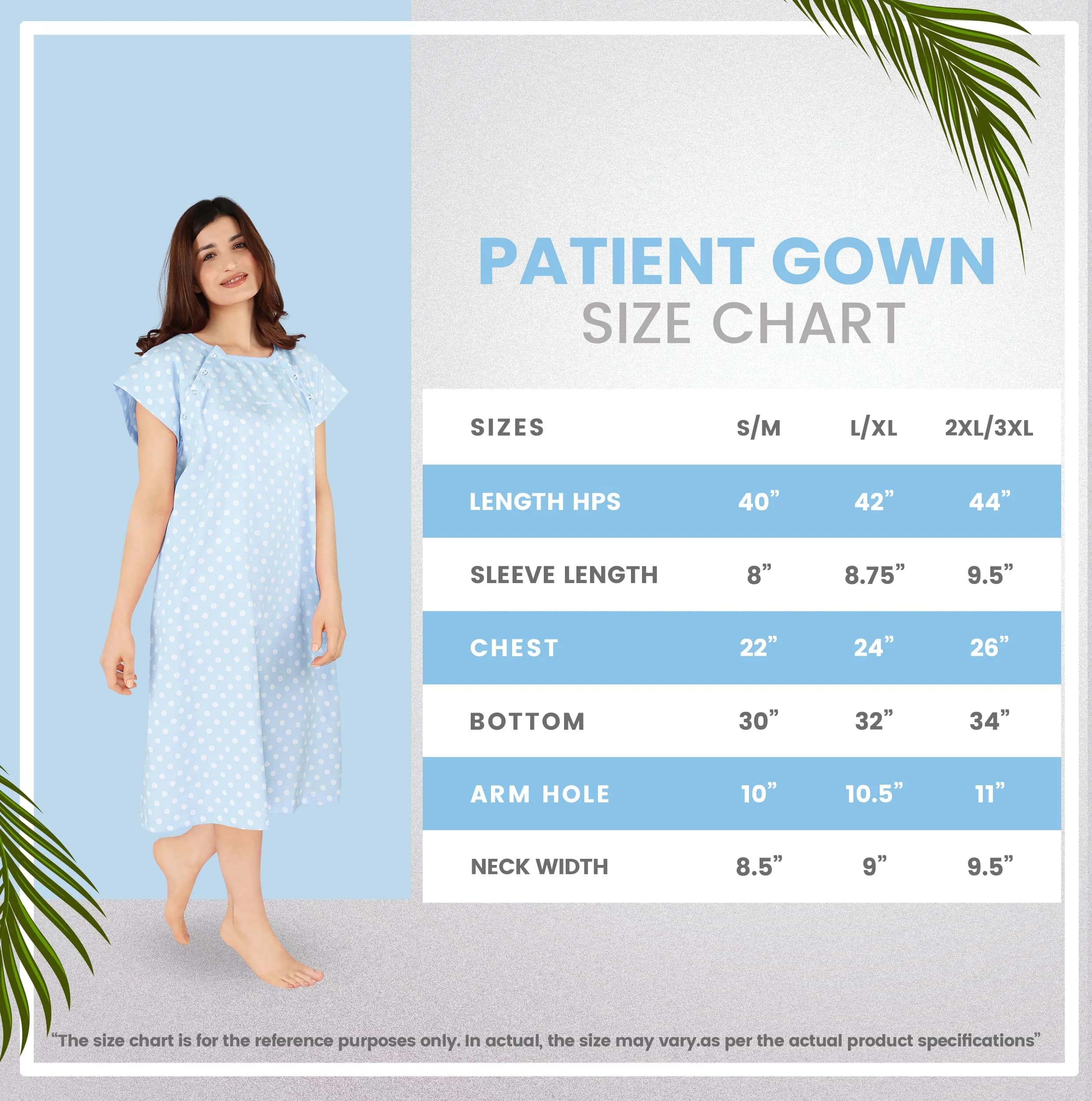 Utopia Care Women's Hospital Gown Polkadots Blue Large-X-Large | Front & Back Snap Access for Exams & Breastfeeding - view 2