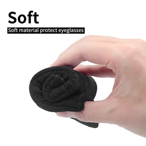 Face Shadow Double Eyeglass Pouch Large Squeeze Top Microfiber Soft Glasses Case with Cleaning Cloth | Holds Two Pairs thumbnail 5