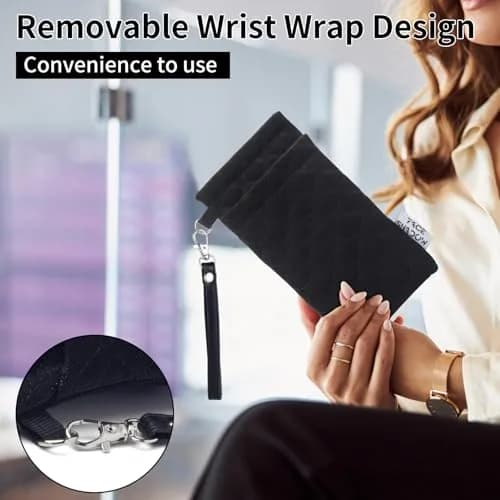 Face Shadow Double Eyeglass Pouch Large Squeeze Top Microfiber Soft Glasses Case with Cleaning Cloth | Holds Two Pairs thumbnail 7