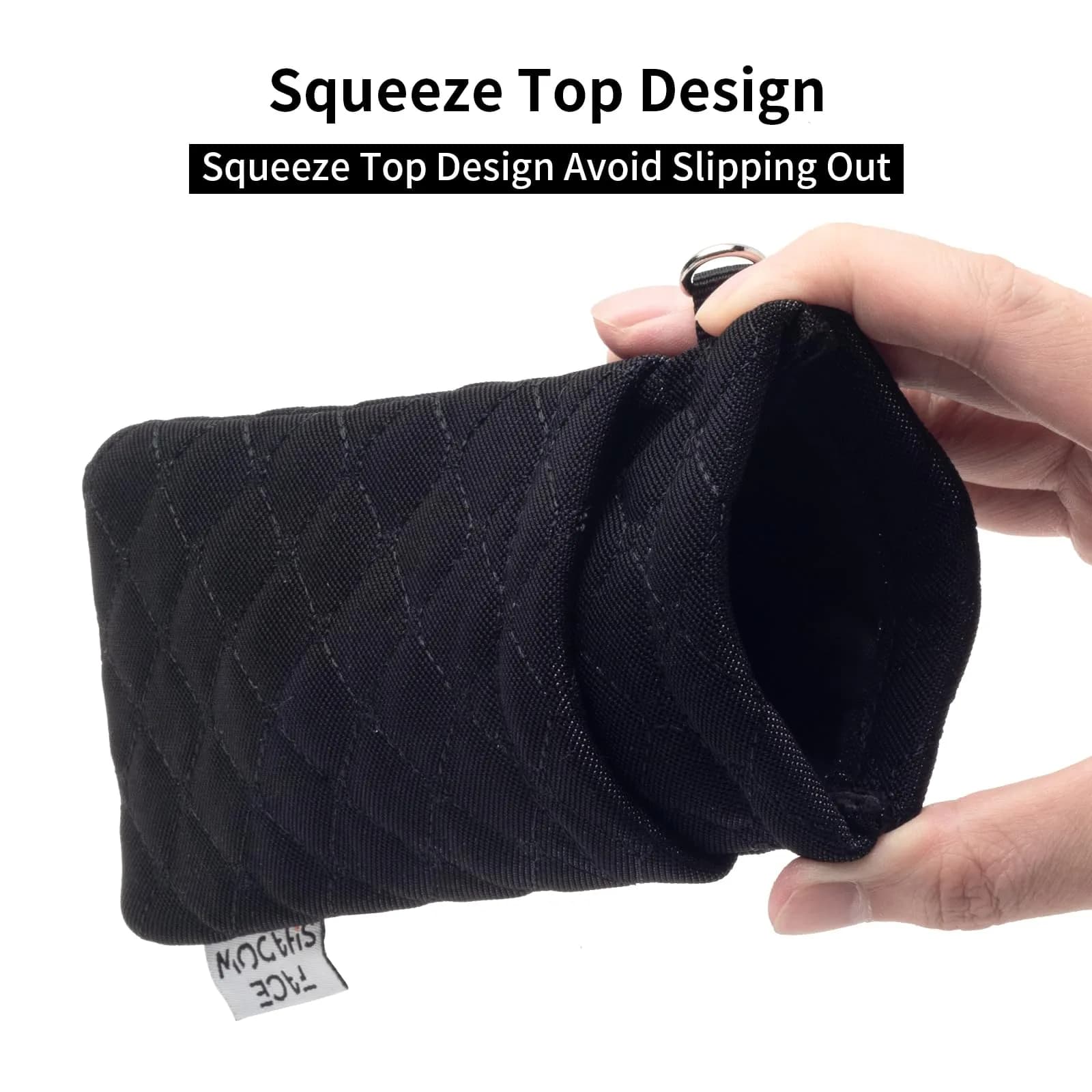 Face Shadow Double Eyeglass Pouch Large Squeeze Top Microfiber Soft Glasses Case with Cleaning Cloth | Holds Two Pairs - view 2