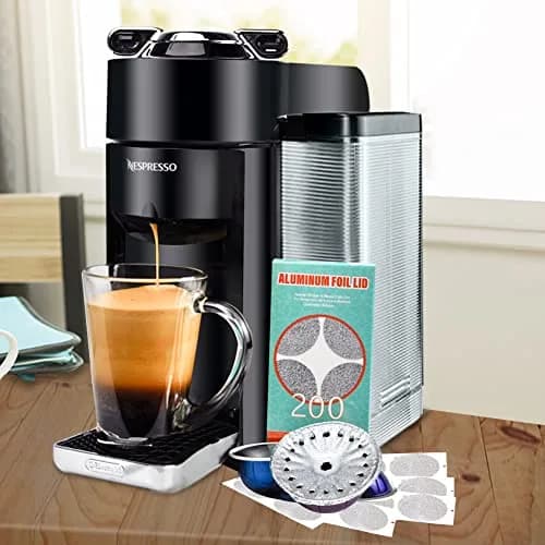 CAPMESSO Aluminum Foil Lids for Nespresso Vertuo Pods, 200 Count | Reusable Coffee Filter for Rich Brews thumbnail 5