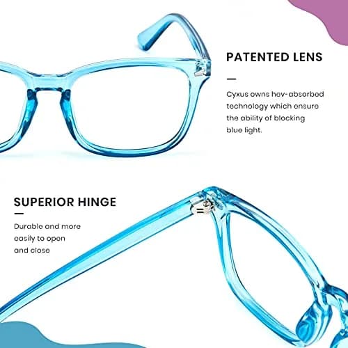 Cyxus Blue Light Blocking Glasses for Women Men Reduce Eye Strain | Stylish Square Frame & UV Protection thumbnail 5