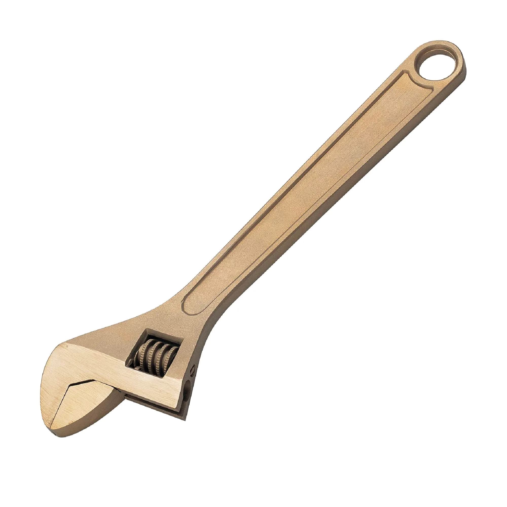 CS Unitec Non-Sparking Adjustable Wrench 6in (15.24cm) Aluminum Bronze Tool | TUV Certified Safety Wrench