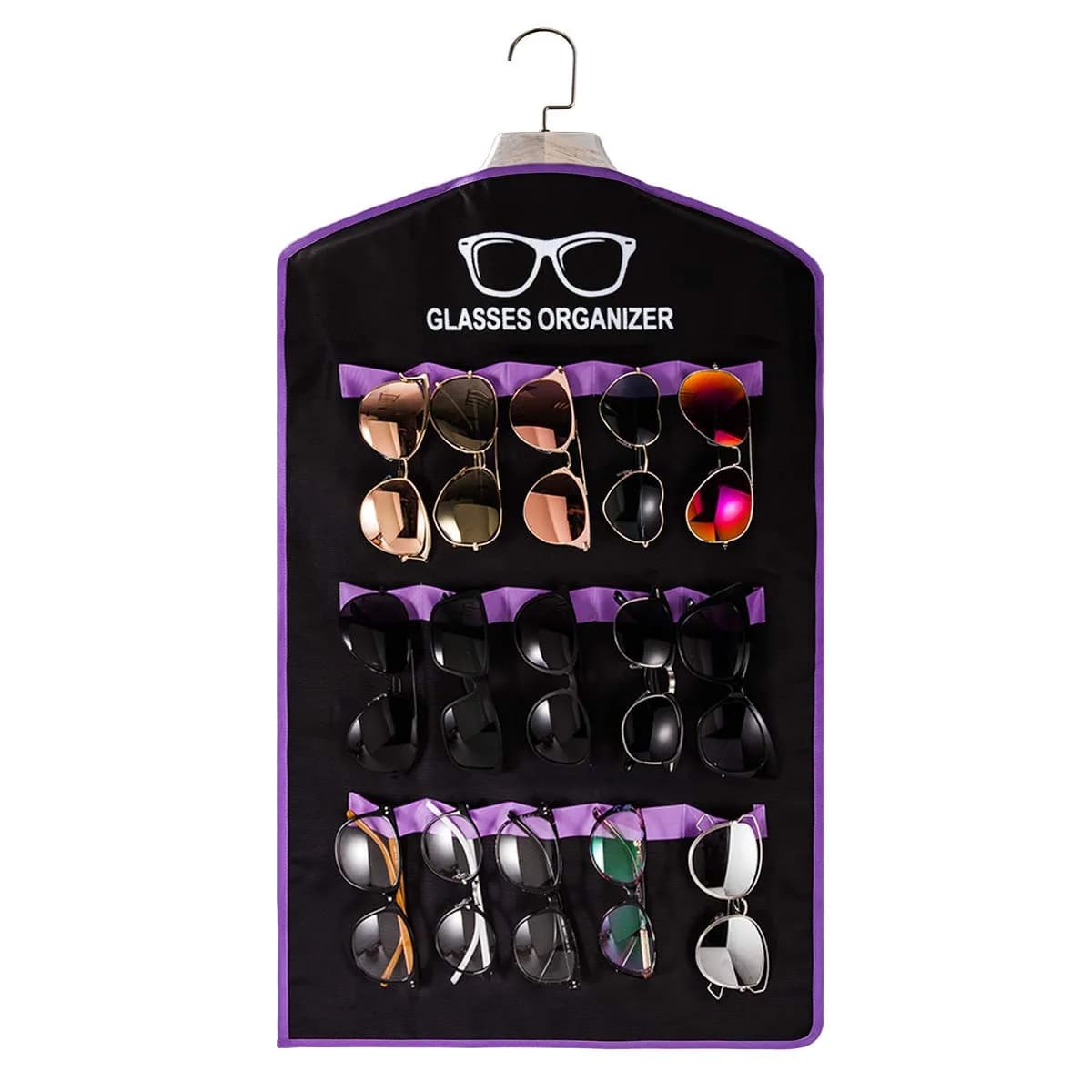 TRIUMPH VISION Hanging Sunglasses Organizer for Wall Glasses Storage Closet Shades Holder | Space Saving & Durable - main product image
