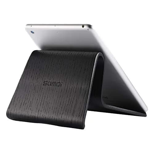 SAMDI Wooden Tablet Stand: Dock for iPad 2017 Pro 9.7, 10.5, Air Mini 2 3 4, Kindle, Tab, E-Reader, Other Tablets (4-13 inch) - Oak Wood Black | Versatile & Durable thumbnail 4