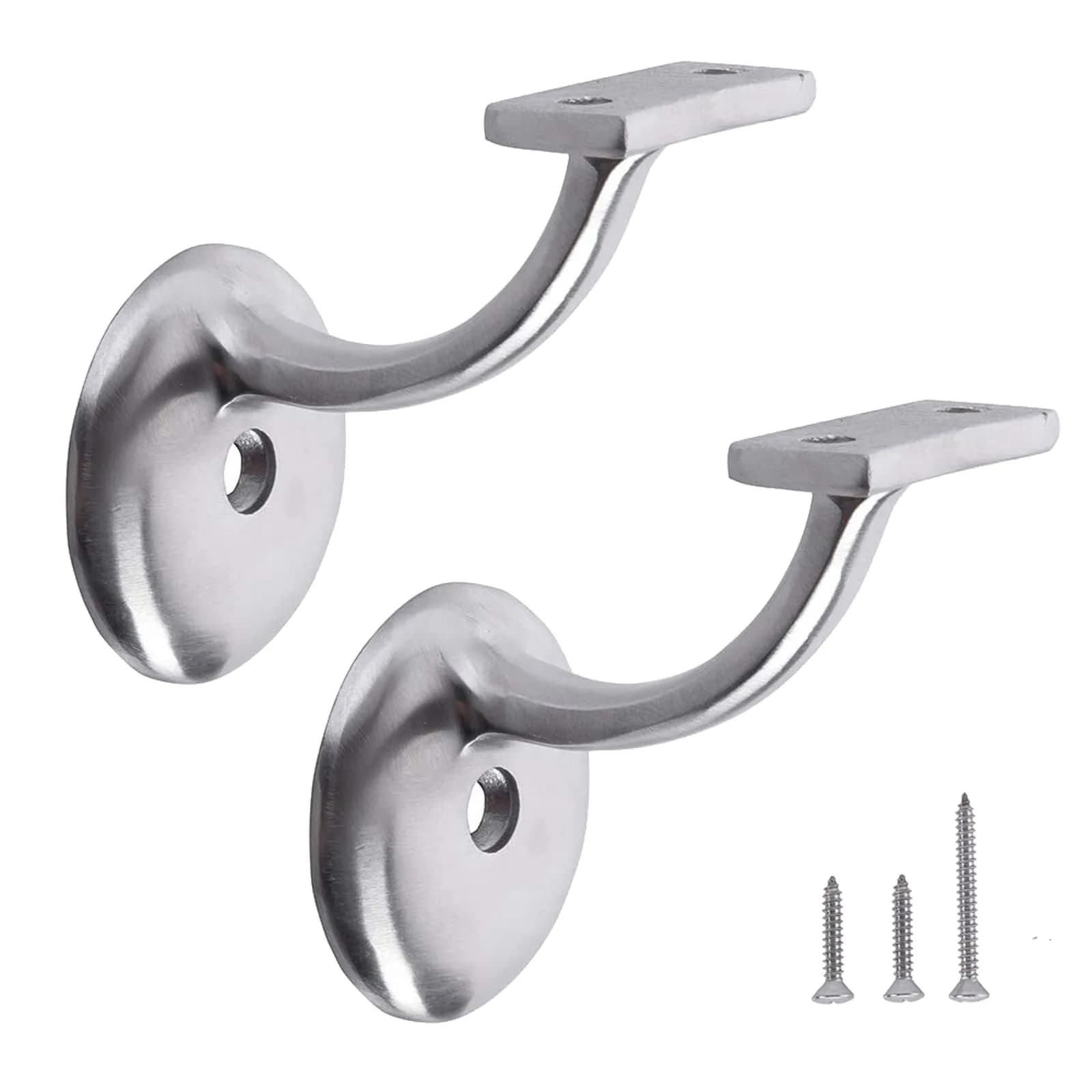 HOME MASTER HARDWARE Hand Rail Brackets for Stairs, Brushed Stainless Steel | Heavy Duty Support for Indoor & Outdoor Use — 2.25" Stainless Steel