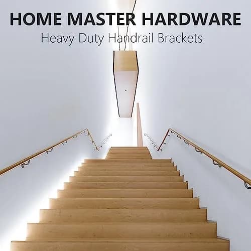 HOME MASTER HARDWARE Hand Rail Brackets for Stairs, Brushed Stainless Steel | Heavy Duty Support for Indoor & Outdoor Use thumbnail 4